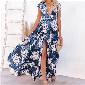 NWT- Hillsdale floral wrap maxi dress